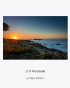 Last Measure limited-edition fine art photograph of the setting sun above a rugged California coastline.