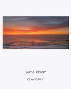 Sunset Bloom open-edition fine art photograph of a vivid orange sunset above the ocean.