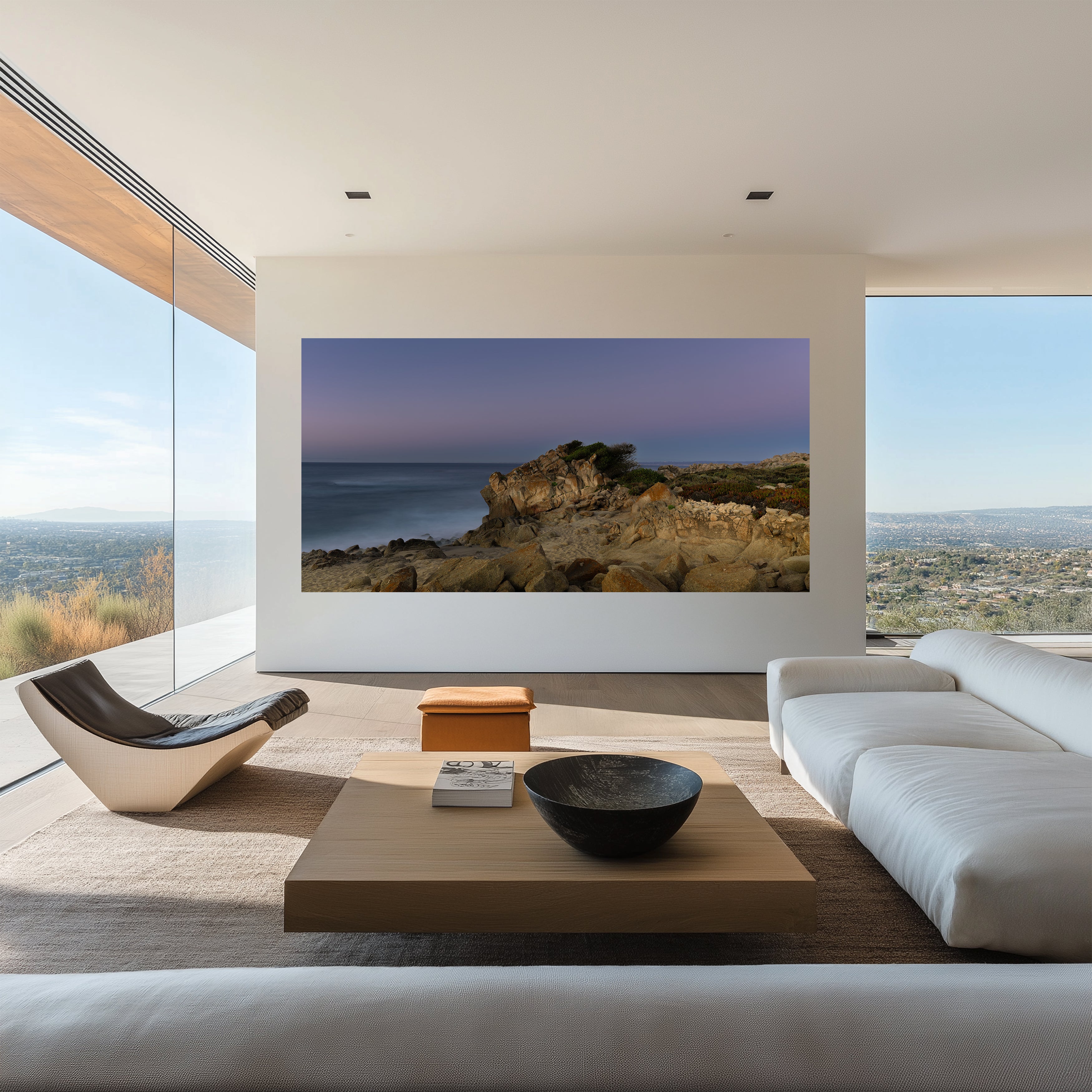 Light Remains displayed as large-format acrylic fine art photography in an elegant contemporary interior.